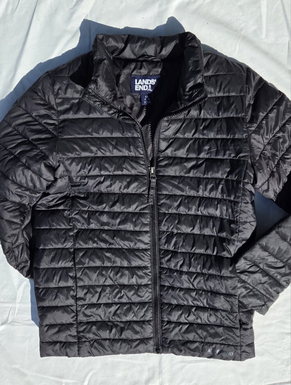 Lands' End Boys's Black Lightweight Packable Puffer Jacket